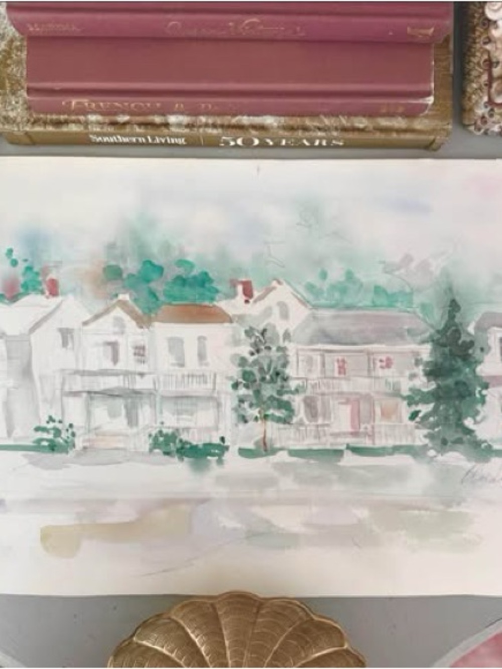 Vintage unframed watercolor, signed by artist